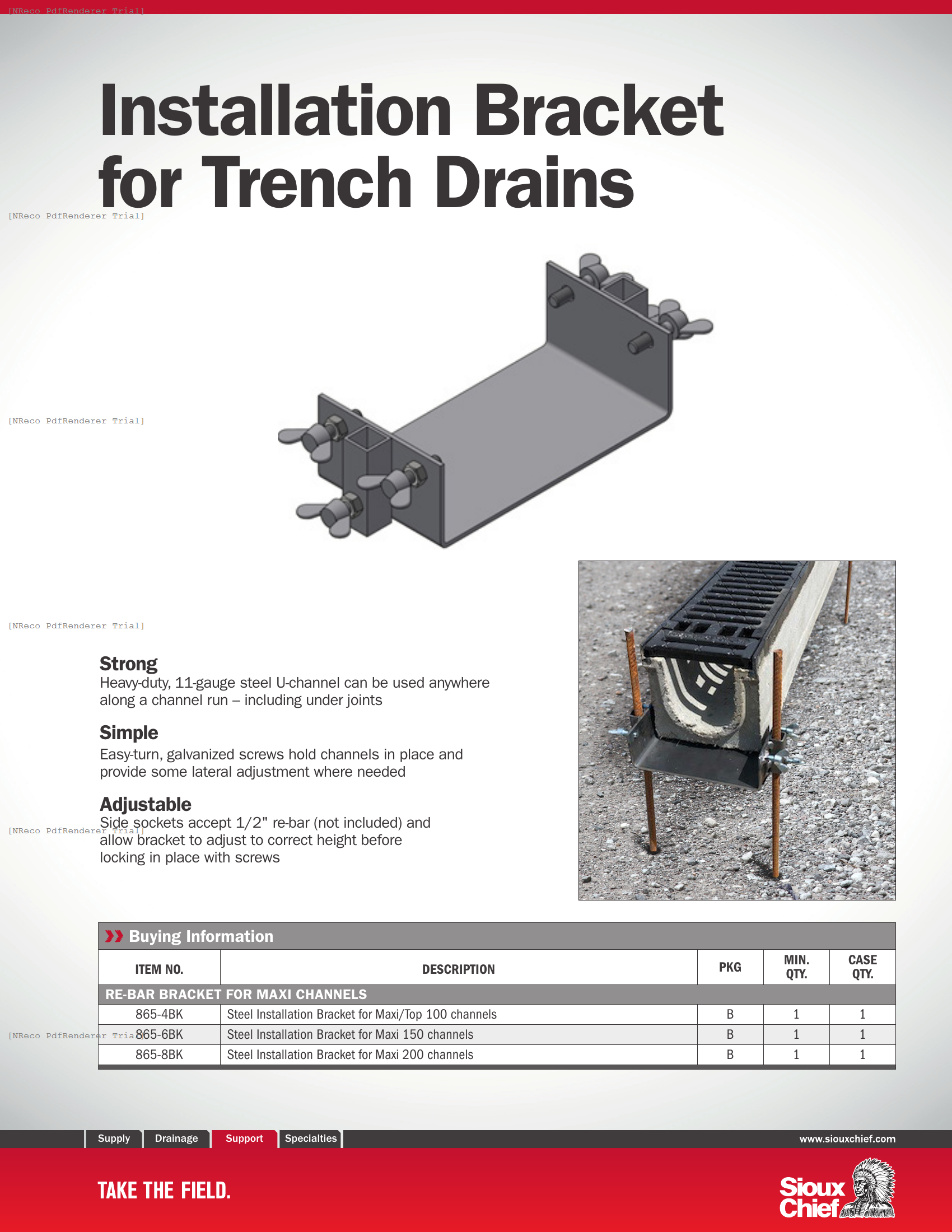 HYDROTEC - MAXI INSTALLATION BRACKET.PDF Brochure Document